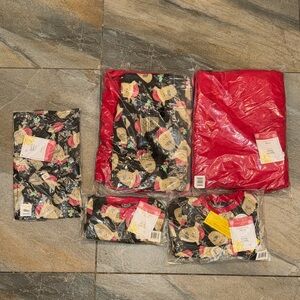 NWT family Christmas matching pajama bundle- Burt’s bees- reindeer and red